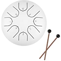 Youool Steel Tongue Drum - Tambor de lengua (8 tonos- 15-2 cm- con 2 baquetas y 4 fundas para los dedos- funda de…